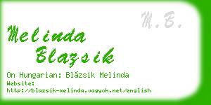melinda blazsik business card